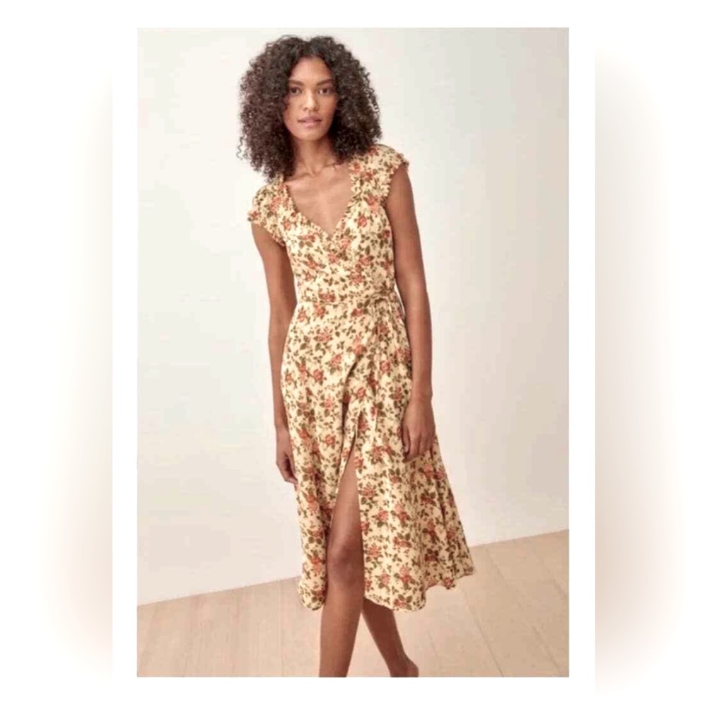 Reformation Varenna Wrap Midi Dress (M) NWOT